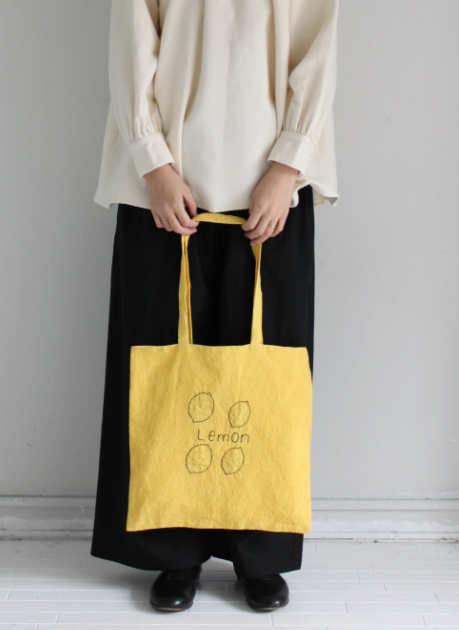 Pot and Tea Lemon Embroidery Bag