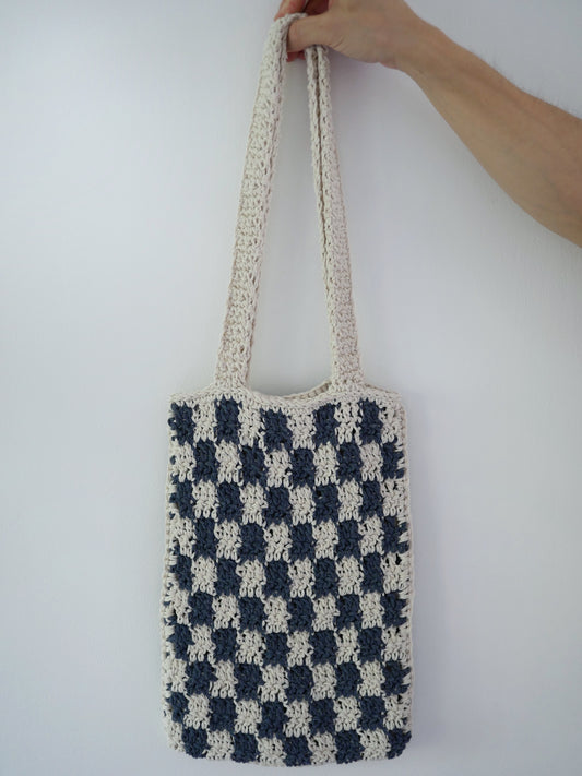 Handmade by Cara Checkered Crochet Bag