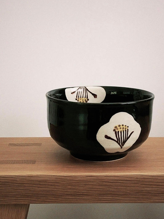 Seto-ware Camellia Matcha Bowl